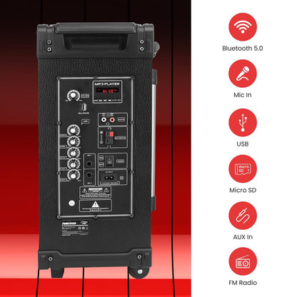 10" Portable Bluetooth Speaker System 600W Rechargeable Battery