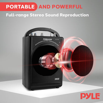 Portable PA Speaker System - Amplifies Voice - Rechargeable Battery