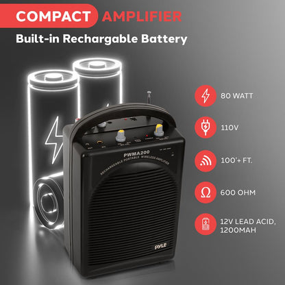 Portable PA Speaker System - Amplifies Voice - Rechargeable Battery