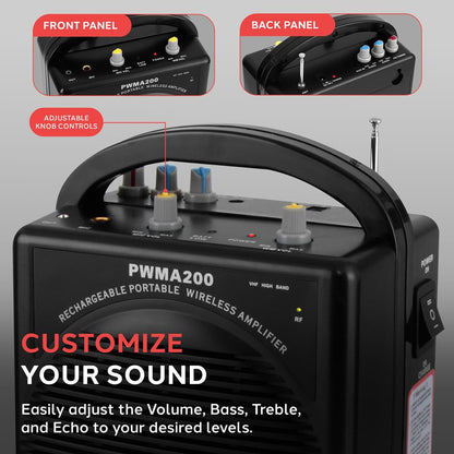Portable PA Speaker System - Amplifies Voice - Rechargeable Battery