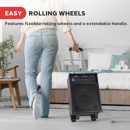 Wireless Portable PA System 400W Rechargeable Bluetooth Speaker w/Wheels