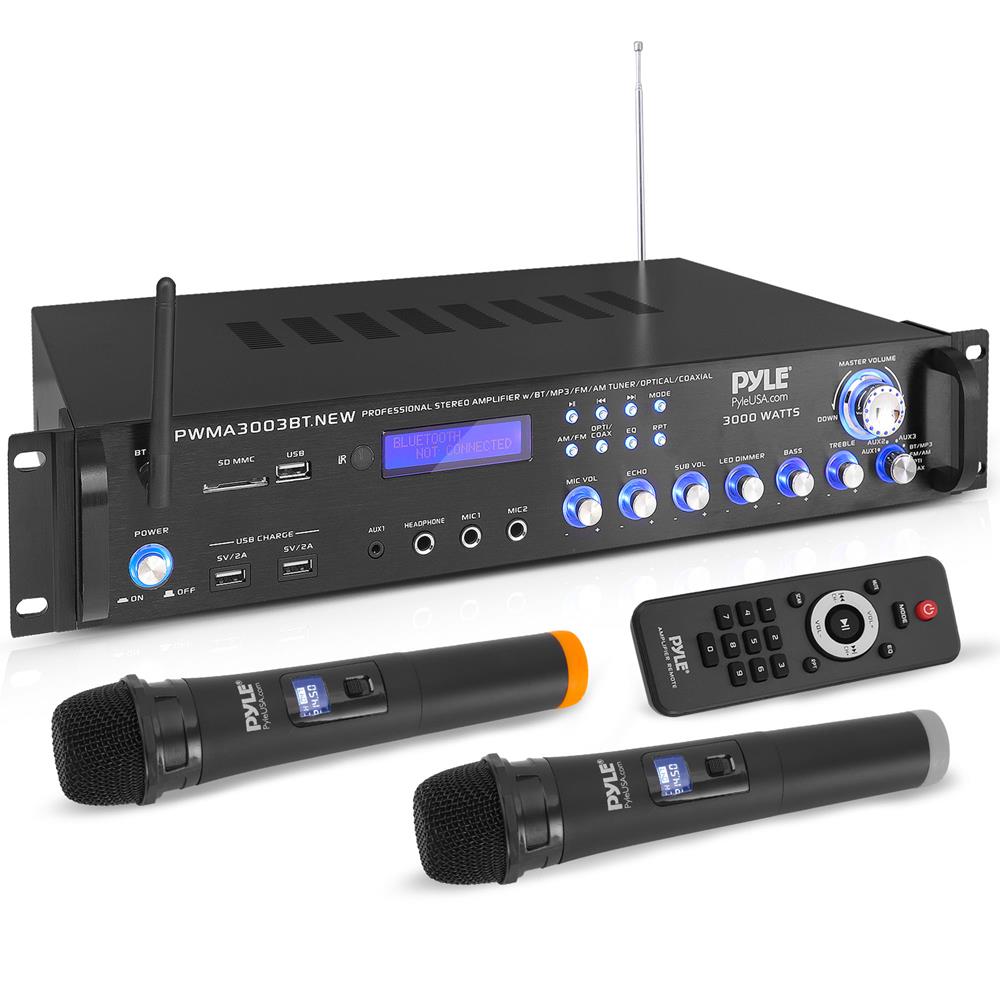 3000W Bluetooth Home Stereo Amplifier with Mics - Thumbnail 2