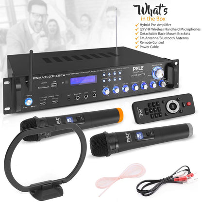 3000W Bluetooth Home Stereo Amplifier with Mics