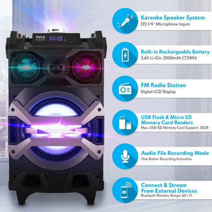Portable Karaoke Speaker 500W Rechargeable Bluetooth DJ Lights