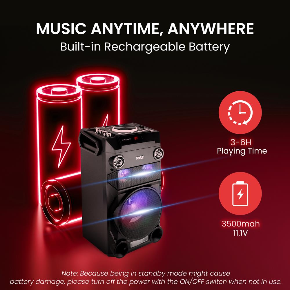 product image number 3 for Pyle Portable Bluetooth Karaoke Speaker Radio