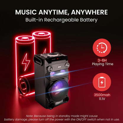 product image number 3 for Pyle Portable Bluetooth Karaoke Speaker Radio