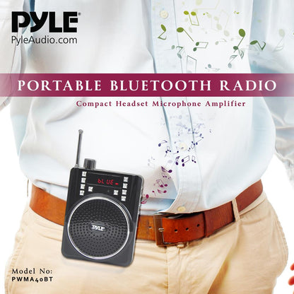 Portable Bluetooth Radio & Pa Speaker System, Compact Headset Microphone Sound Amplifier