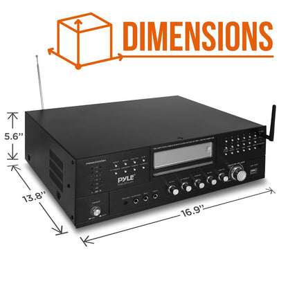 4-Channel Karaoke Amplifier, Bluetooth, CD/DVD Player, Dual Wireless Mics