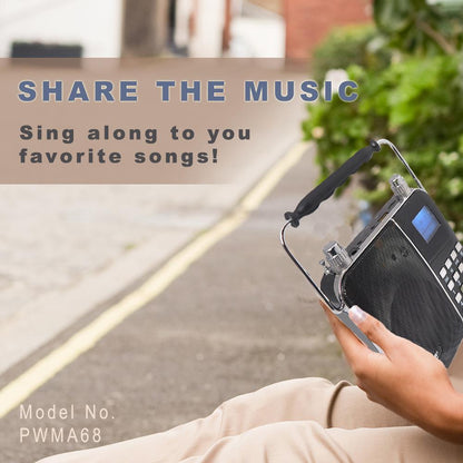 Portable Karaoke Speaker System, Sing-Along Display, Rechargeable Battery