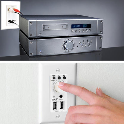 Bluetooth Wall Mount Receiver, Dual USB, AUX Input, Home Audio Control