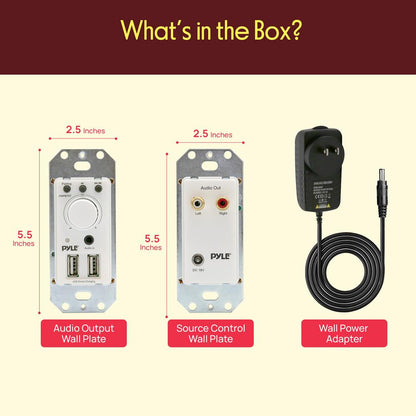 Bluetooth Wall Mount Receiver, Dual USB, AUX Input, Home Audio Control