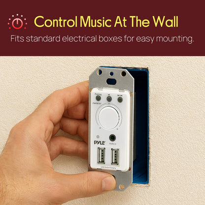 Bluetooth Wall Mount Receiver, Dual USB, AUX Input, Home Audio Control