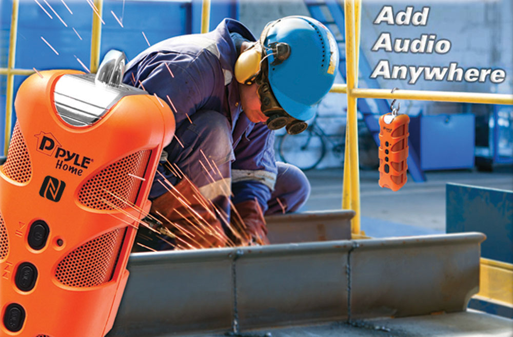 アップグレードされたPyle Splash SoundBox防水Bluetoothスピーカー、ポータブルワイヤレス屋外用、エンハンスドベース、USB、3.5 mm AUX、IPX 4防水スピー アップグレードされたPyle Splash SoundBox防水Bluetoothスピーカー