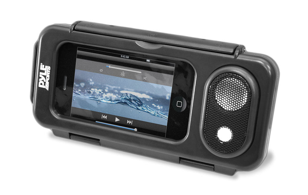 Waterproof Speaker Case - Amplifies Sound - Touchscreen Use - Black