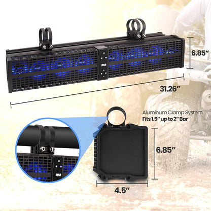 32" ATV/UTV Soundbar, 200W Bluetooth, Waterproof, LED Lights