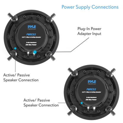 product image number 3 for Pyle 5.25’’ In-Wall/In-Ceiling 2-Way Speakers