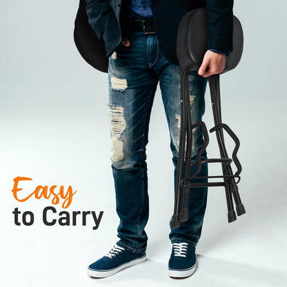 Adjustable Guitar Seat with Stand, Padded Cradles, 300 lbs Capacity