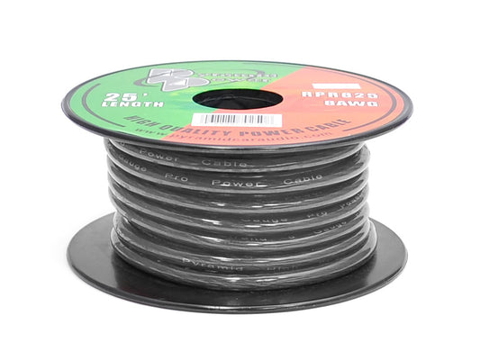 product image number 1 for Pyramid 8 Awg Ofc Black Ground Wire 25 Ft Spool