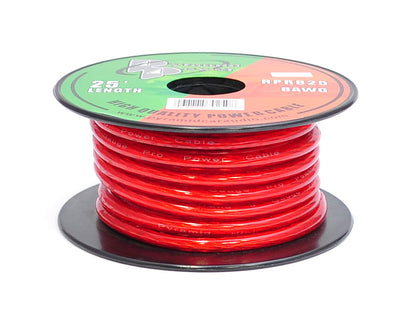 product image number 1 for Pyramid 8 Awg Ofc Red Power Wire 25 Foot Spool