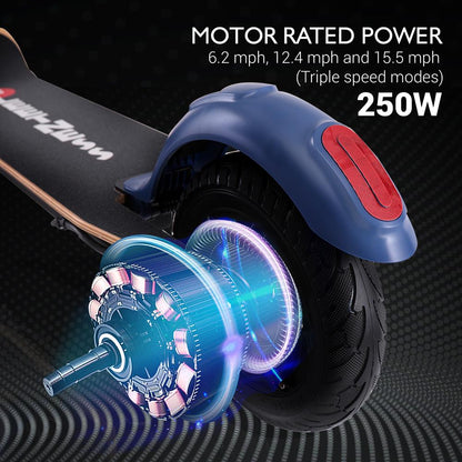 Folding Electric Scooter 15.5mph 15mi Range LED Display Aluminum