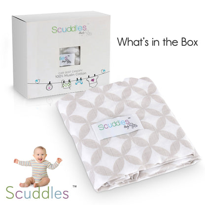 Baby Car Seat Cover Sun Protection Soft Muslin Cotton Universal Fit