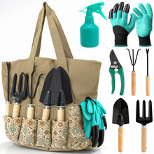 Gardening Tool Set, Heavy Duty Stainless Steel, Non-Slip Grip, Tote Bag