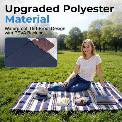 Extra Large Waterproof Picnic Blanket, 3-Layer, Portable, 78.75"x59"