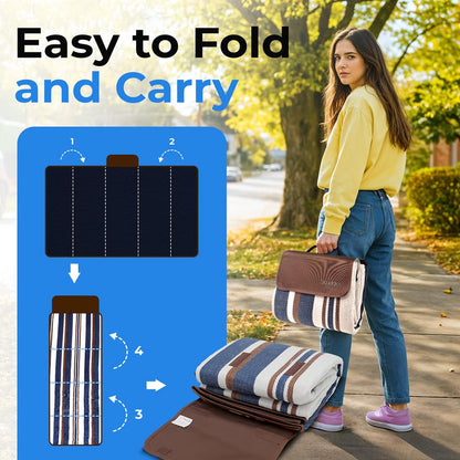 Extra Large Waterproof Picnic Blanket, 3-Layer, Portable, 78.75"x59"