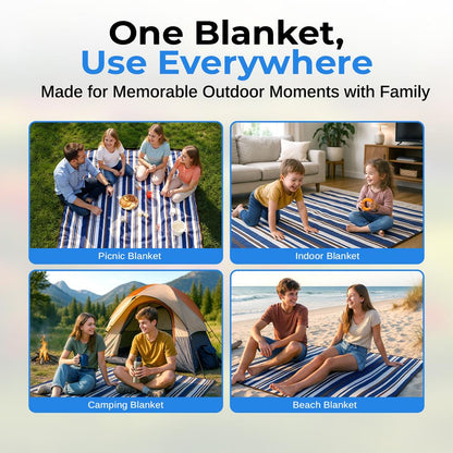 Extra Large Waterproof Picnic Blanket, 3-Layer, Portable, 78.75"x59"