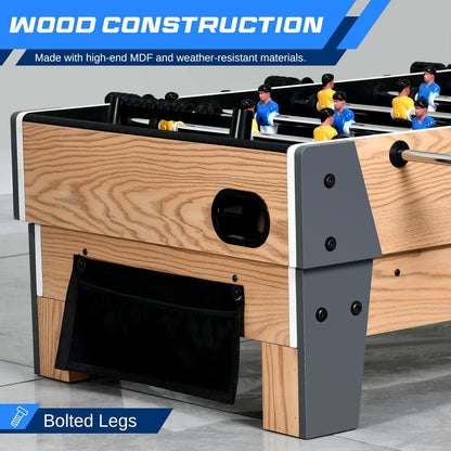 2-in-1 Air Hockey & Foosball Table, Space-Saving MDF, Fast Gameplay