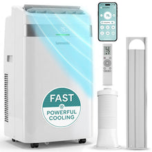 Serenelife Portable Air Conditioner With Wi-Fi Function -  9500 Btu Cooling (Ashrae), Compact Unit With Dehumidifier & Fan Modes, Includes Window Mount Kit (White)