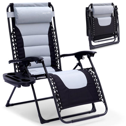 Zero Gravity Lounge Chair - Ultimate Comfort - Steel & Textilene - Gray