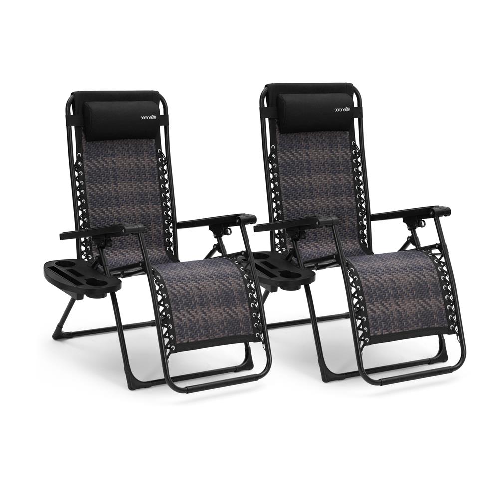 product image number 1 for SereneLife Rattan Zero Gravity Lawn Chair