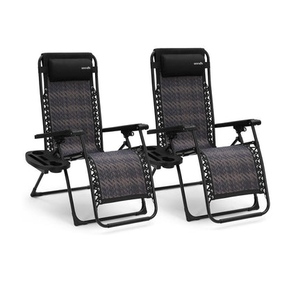 product image number 1 for SereneLife Rattan Zero Gravity Lawn Chair