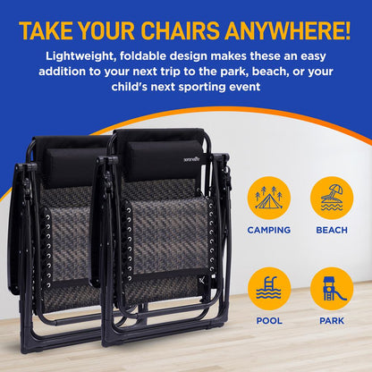 product image number 5 for SereneLife Rattan Zero Gravity Lawn Chair