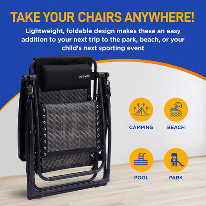 product image number 5 for SereneLife Rattan Zero Gravity Lawn Chair