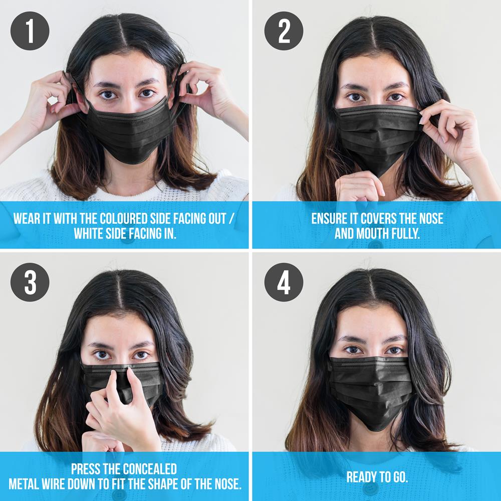 product image number 6 for SereneLife Three Layer Disposable Face Masks