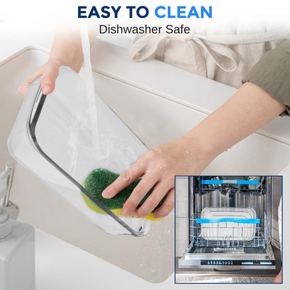 8-Piece Glass Baking Dish Set - Oven Safe, Borosilicate, White