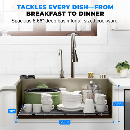 Stainless Steel Kitchen Sink, Durable & Corrosion-Resistant, Gun Gray