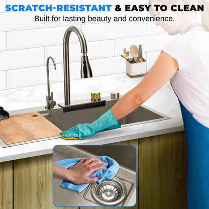 Stainless Steel Kitchen Sink, Durable & Corrosion-Resistant, Gun Gray