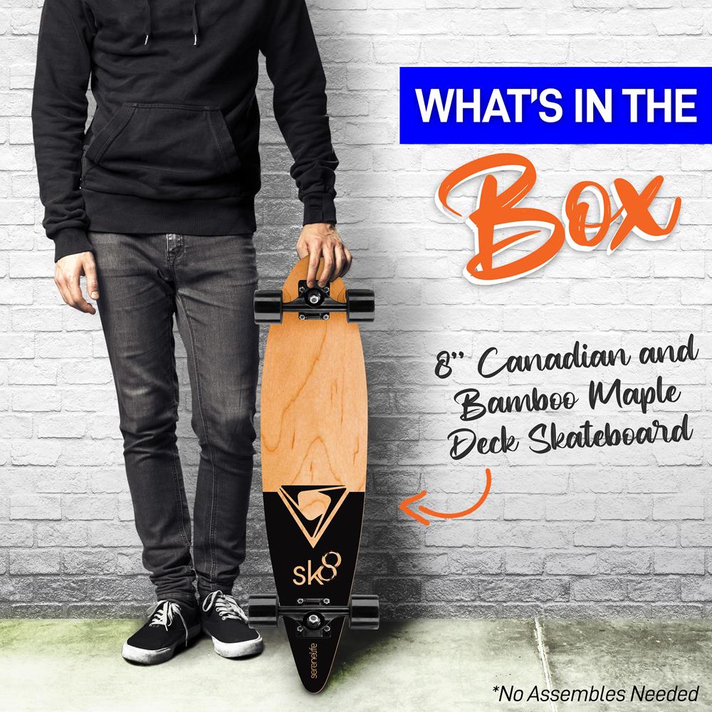 SereneLife Complete Skateboard Mini Cruiser - Thumbnail 4