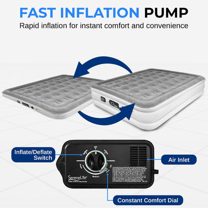 Full Air Mattress, Strong Support, Built-In Pump, 18" Raised Design