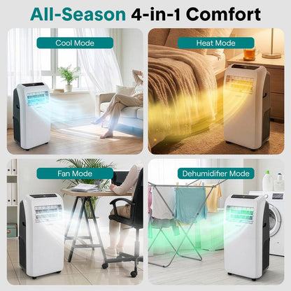 Portable Air Conditioner 10,000 BTU Efficient Cooling Dehumidifier
