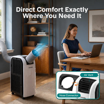 Serenelife Spot Cooler Air Conditioner And Heater With Wi-Fi Function - 12000 Btu Cooling (Ashrae), Compact Unit With Dehumidifier & Heating Modes, Includes Window Mount Kit (Gray)