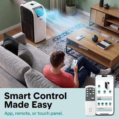 Serenelife Spot Cooler Air Conditioner And Heater With Wi-Fi Function - 12000 Btu Cooling (Ashrae), Compact Unit With Dehumidifier & Heating Modes, Includes Window Mount Kit (Gray)
