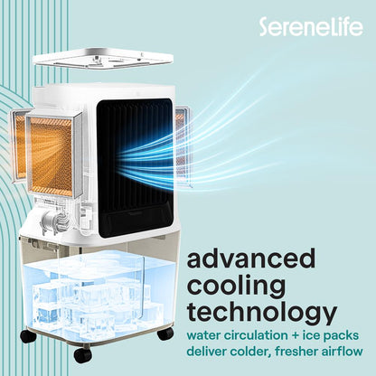 Portable Evaporative Air Cooler With 30 Liters Detachable Water Tank With Wifi Function For Outdoor And Indoor Use