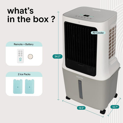 Portable Evaporative Air Cooler With 30 Liters Detachable Water Tank With Wifi Function For Outdoor And Indoor Use