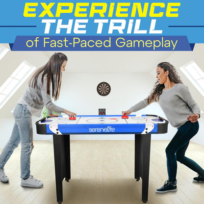 48" Air Hockey Table, Smooth Glide, LED Scoreboard, White Finish