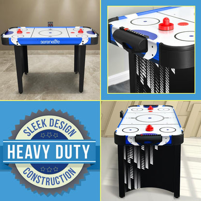 48" Air Hockey Table, Smooth Glide, LED Scoreboard, White Finish