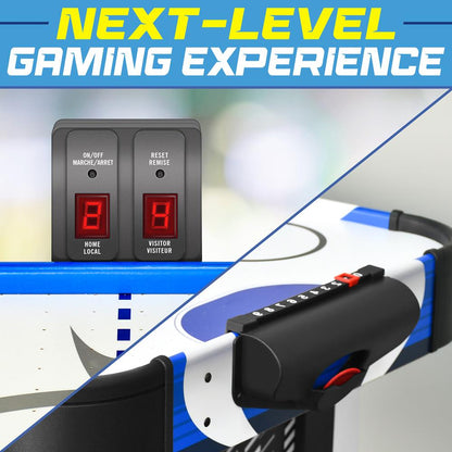 48" Air Hockey Table, Smooth Glide, LED Scoreboard, White Finish